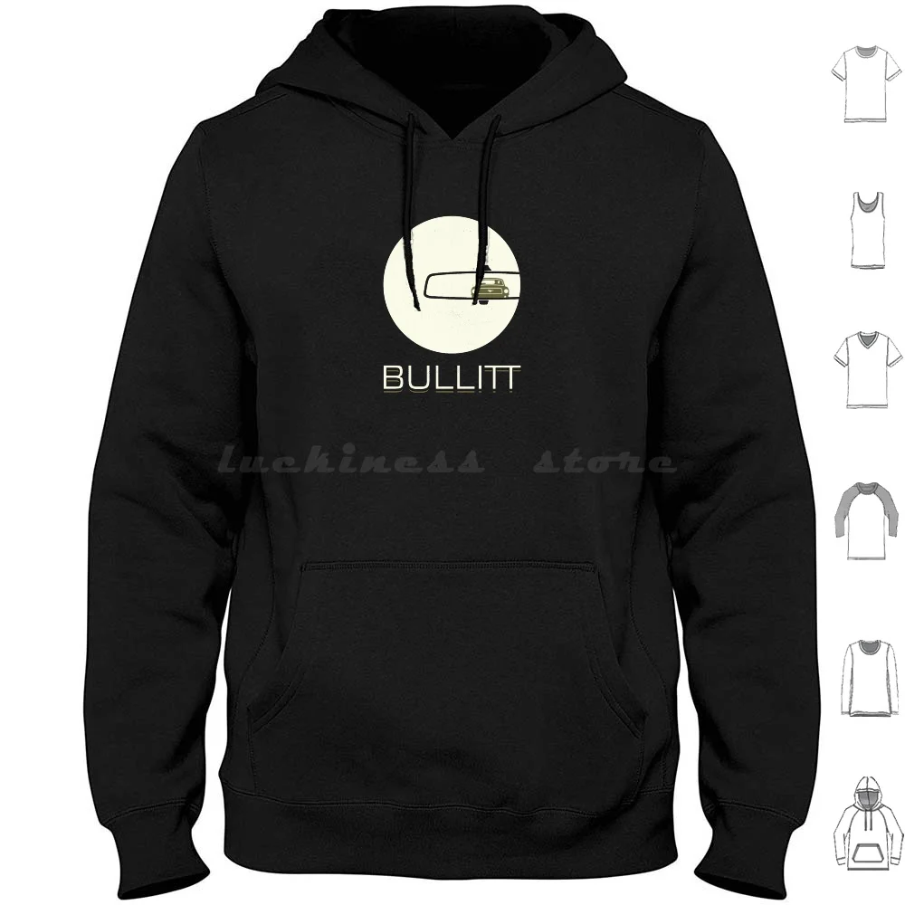 Bullitt Hoodie Cotton Long Sleeve Bullit Cars Steve Retro Movies Speed 60s Sixties Racer Persecution Uses Classics