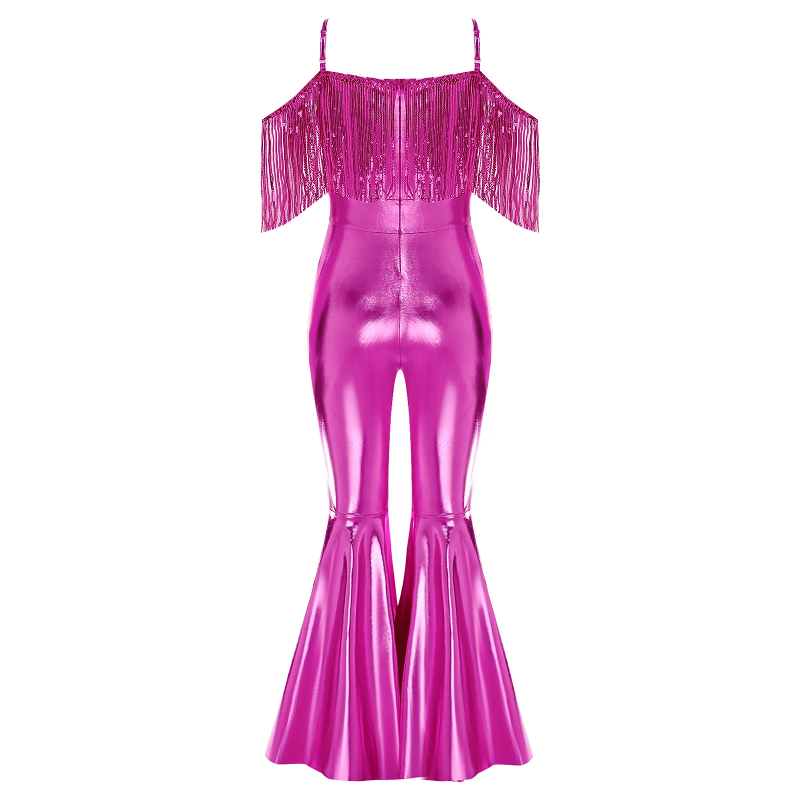 أطفال بنات موضة السباغيتي حزام بلا أكمام سباركلي الترتر شرابات تسلق عالية الخصر متوهج بذلة قاعة الرقص