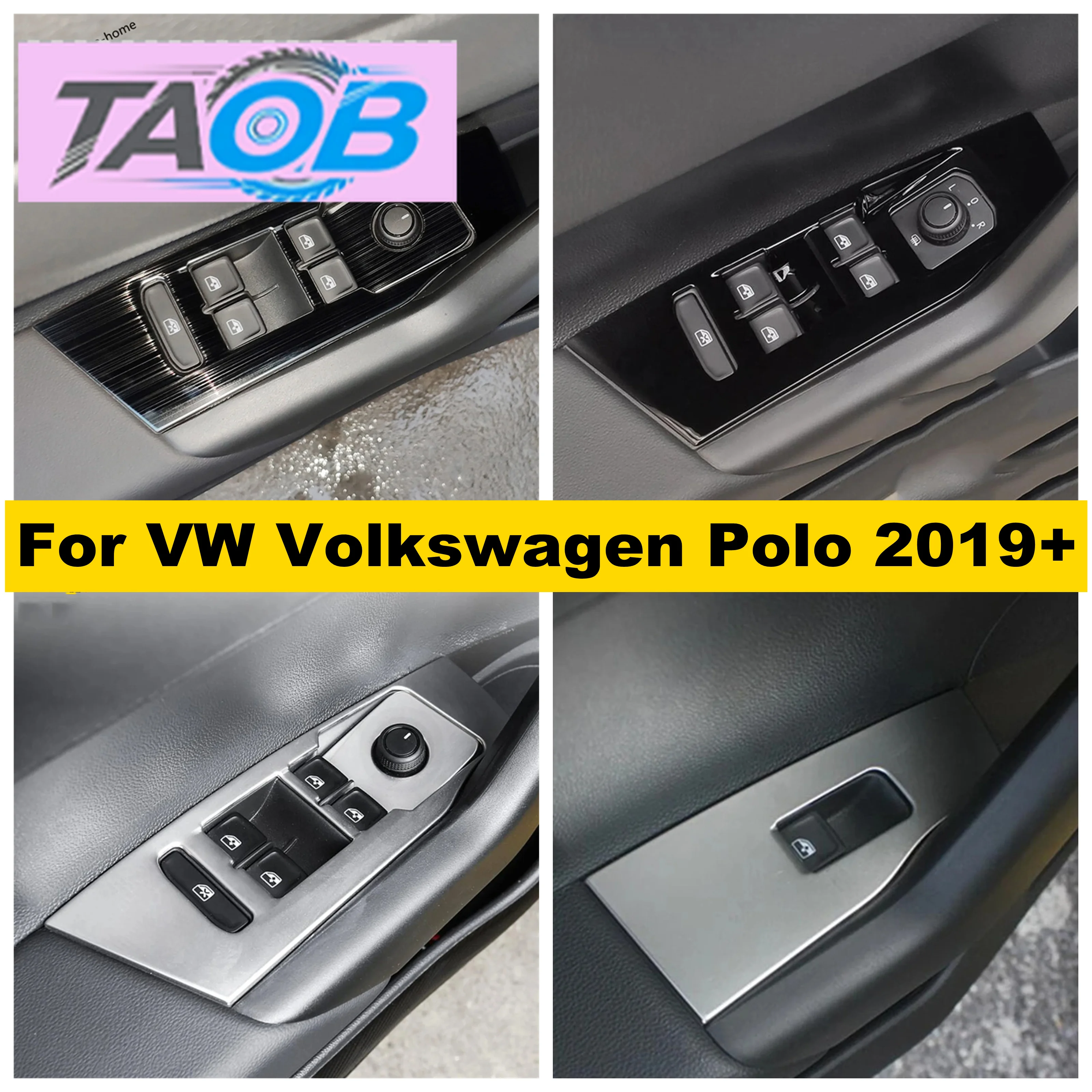 Inside Door Handle Panel Sticker Surround Window Lift Switch Trim Window Switch Button Frame For VW Volkswagen Polo 2019 - 2025