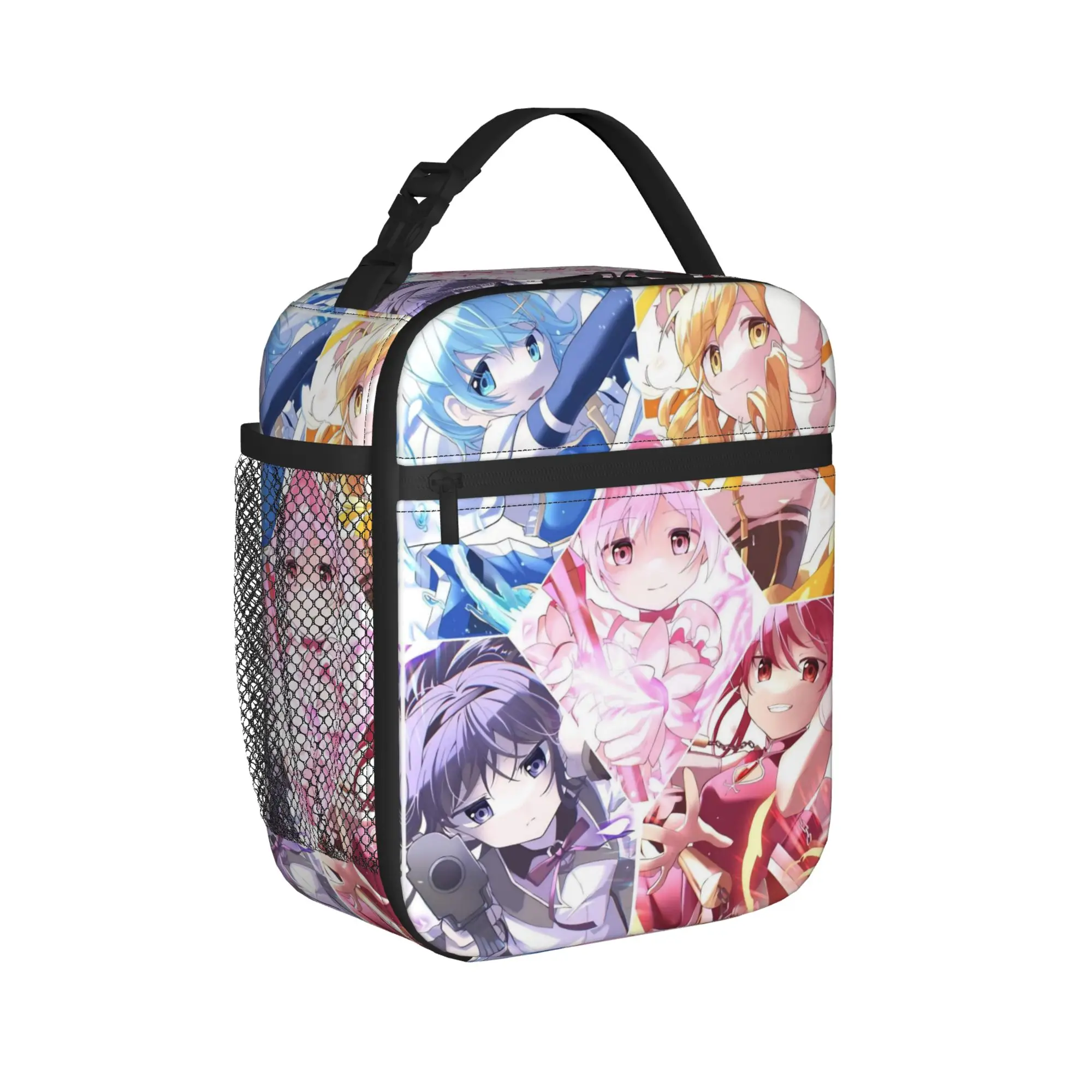 Puella Magi Madoka Magica Insulated Lunch Bags High Capacity Anime Comic Lunch Container Thermal Bag Tote Lunch Box School