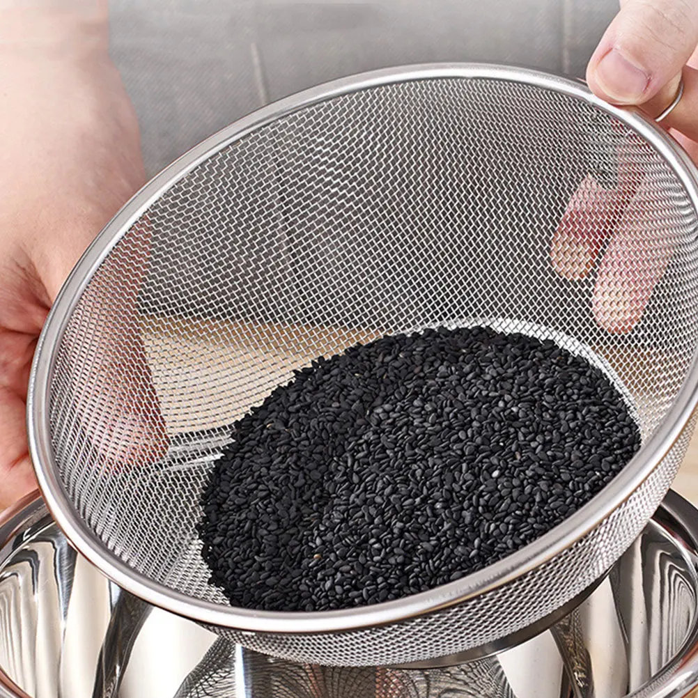 

Stainless Steel 20CM Set Rice Strainer Fine Mesh Drainer Kitchen Tool Fruit Vegetable Washer Safe Non Toxic