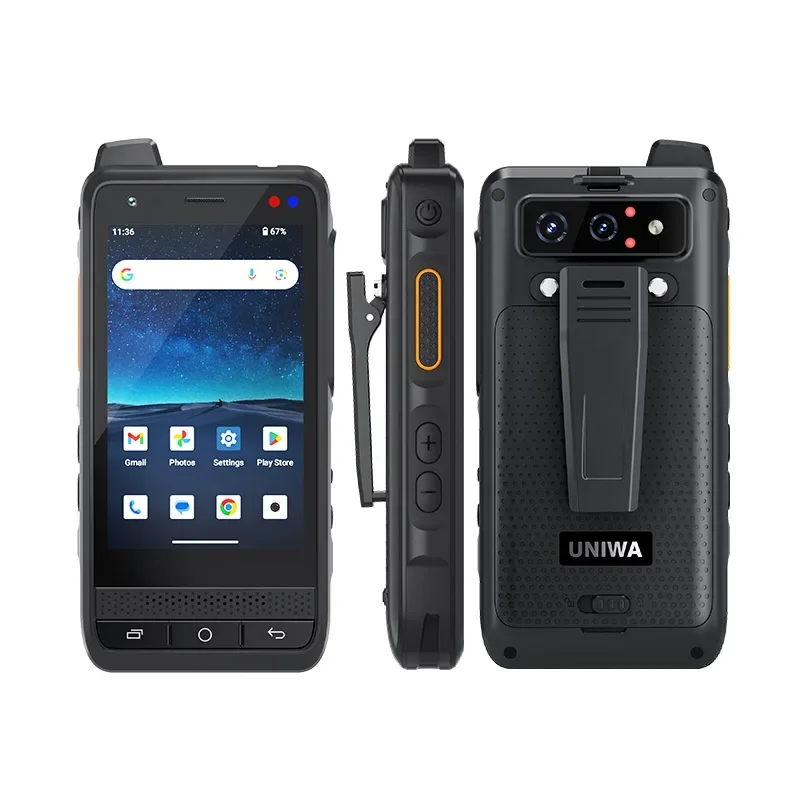 UNIWA F400 Rugged PDA with PoC Walkie Talkie Zello IP65 Smartphone Android 15 4350mAh 4.0 Inch 4G Global Range Walkie Talkie NFC