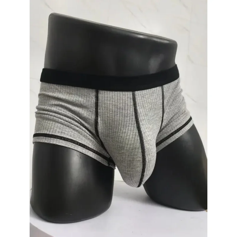 Men's Large-Bag Personalized Design Underwear Sweat-Absorbing Thin Breathable U-Convex Four-Corner Comfort Boxer Briefs