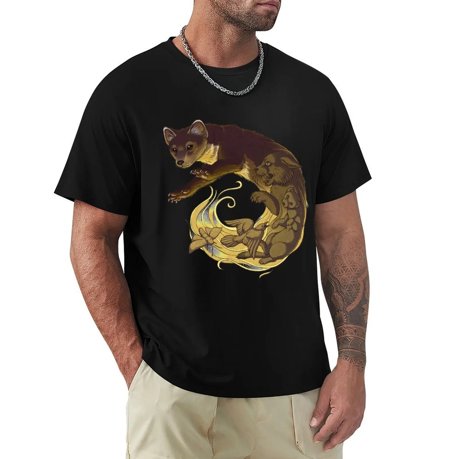 

Gift Idea Pantalaimon Halloween T-Shirt Non-Shrink Basic Cotton T-Shirt