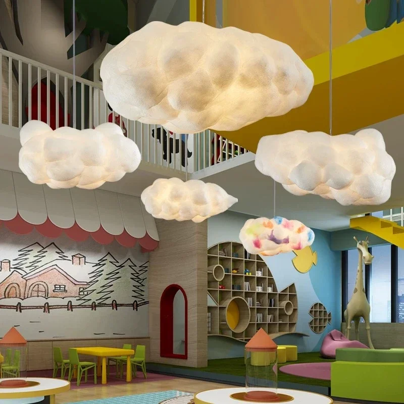 Nordic Cloud Chandelier Restaurant Lamps Floating Cloud Pendant Light Dining Room Hanging Lamp Kitchen Island Home Indoor Lamps