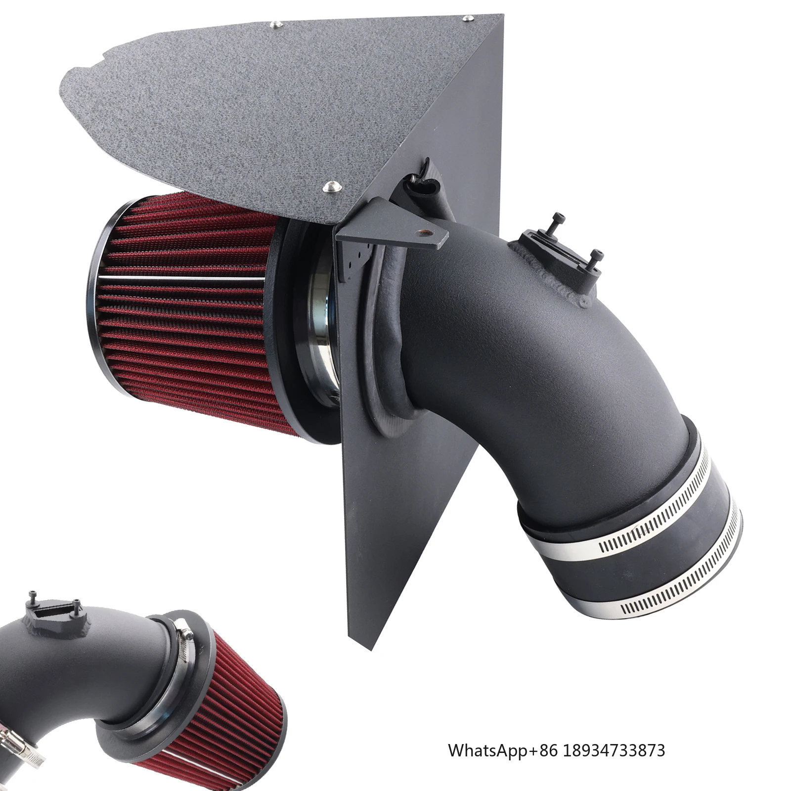 4 "Koude Luchtinlaatsysteem Kit + Rood Filter voor BMW 2019 + M340i B58 G20 G21 G23 2022 + M240i B58 3.0L Motor Turbo Inlaat