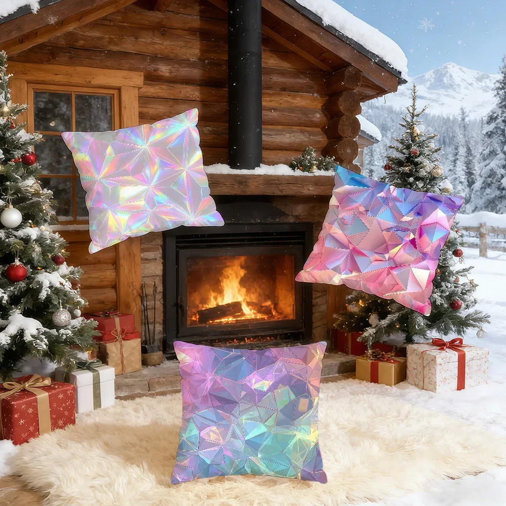 Radiation Holographic Rainbow Prism cushion cover Home Bedding Sofa living Room pillowcase Simple Soft Skin Cushion Cover