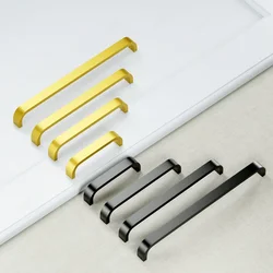 64/96/128/160/192mm Gold Black Silver Space Aluminum Handles Kitchen Door Cabinet Straight Handle Pull Knobs Furniture Hardware