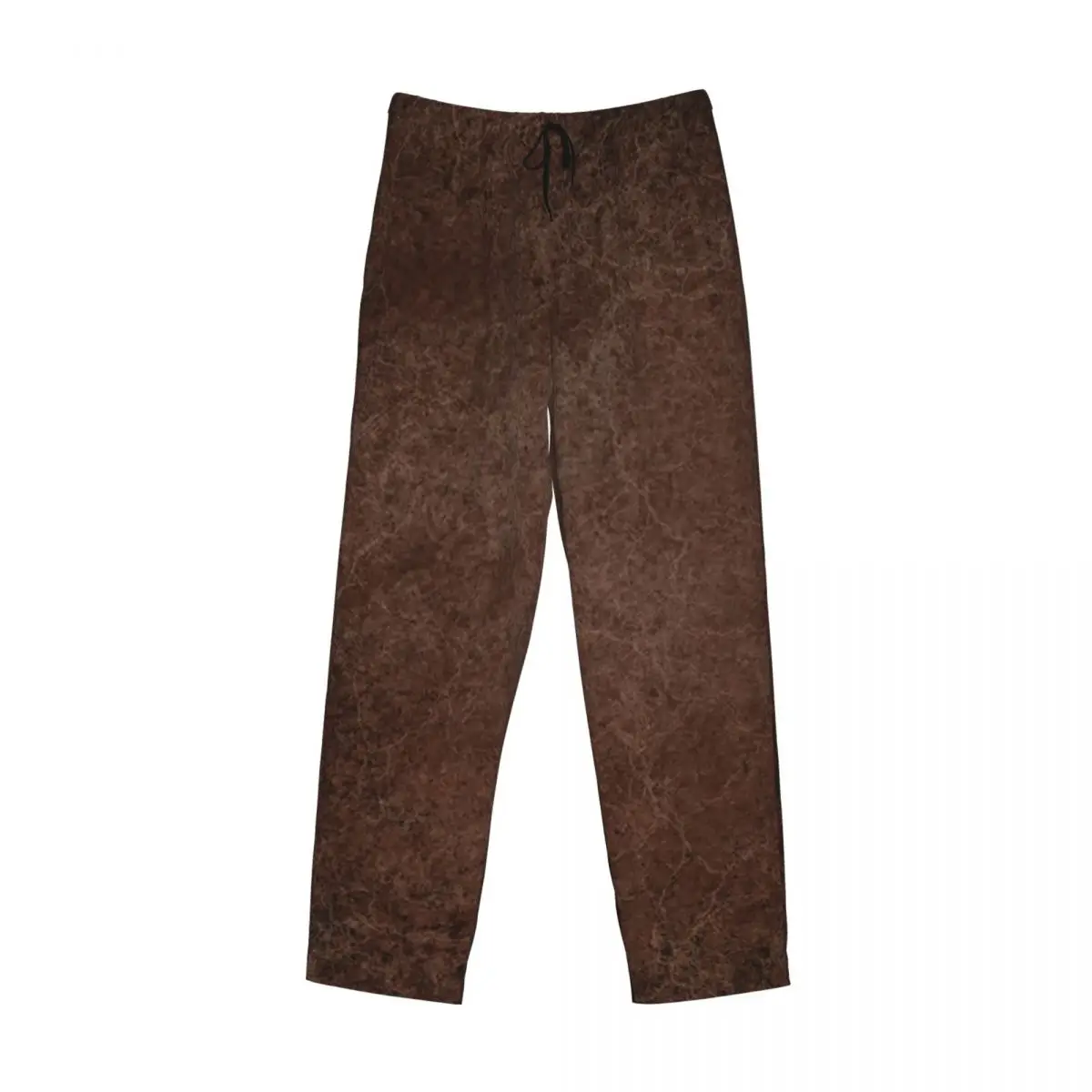 Custom Brown Leather Vintage Textures Pattern Pajama Pants Men Sleepwear Sleep Lounge Bottoms with Pockets