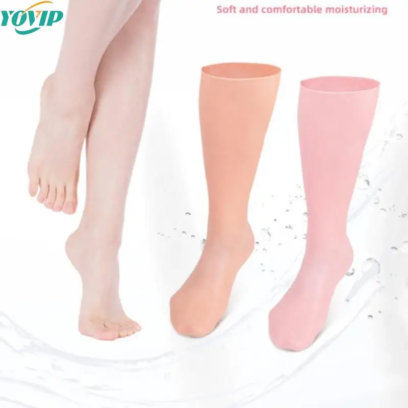 1Pair Feet/Hand Care Long Socks Gloves Moisturizing Silicone Gel Socks Foot Skin Care Hand Protectors Anti Cracking Spa Home Use