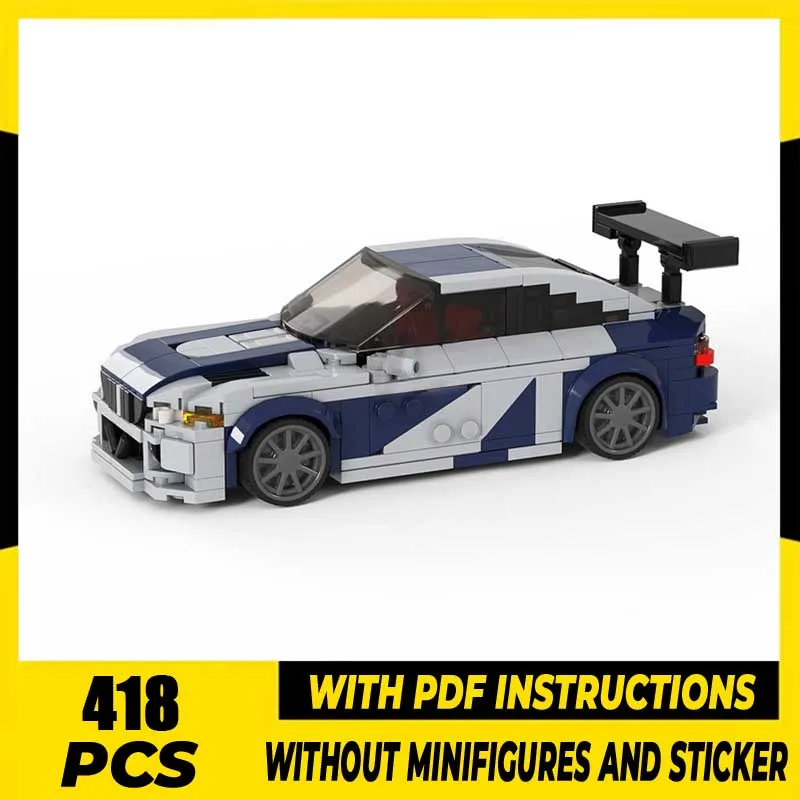 

Moc Building Blocks M3 E46 Speed Champions Cars Model Technology Bricks Super Sports Car DIY Assembly Holiday Toy Set Gifts