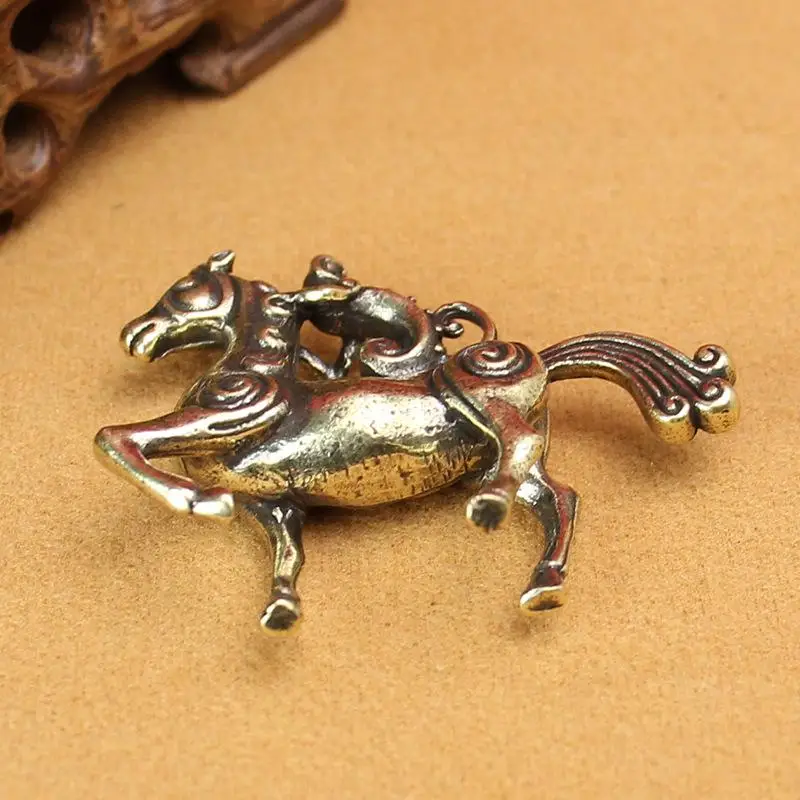 Solid Desktop Decorative Craft, Antique Bronze Miniature Model Of The Twelve Zodiac Animals. Metal Horse Figurine,
