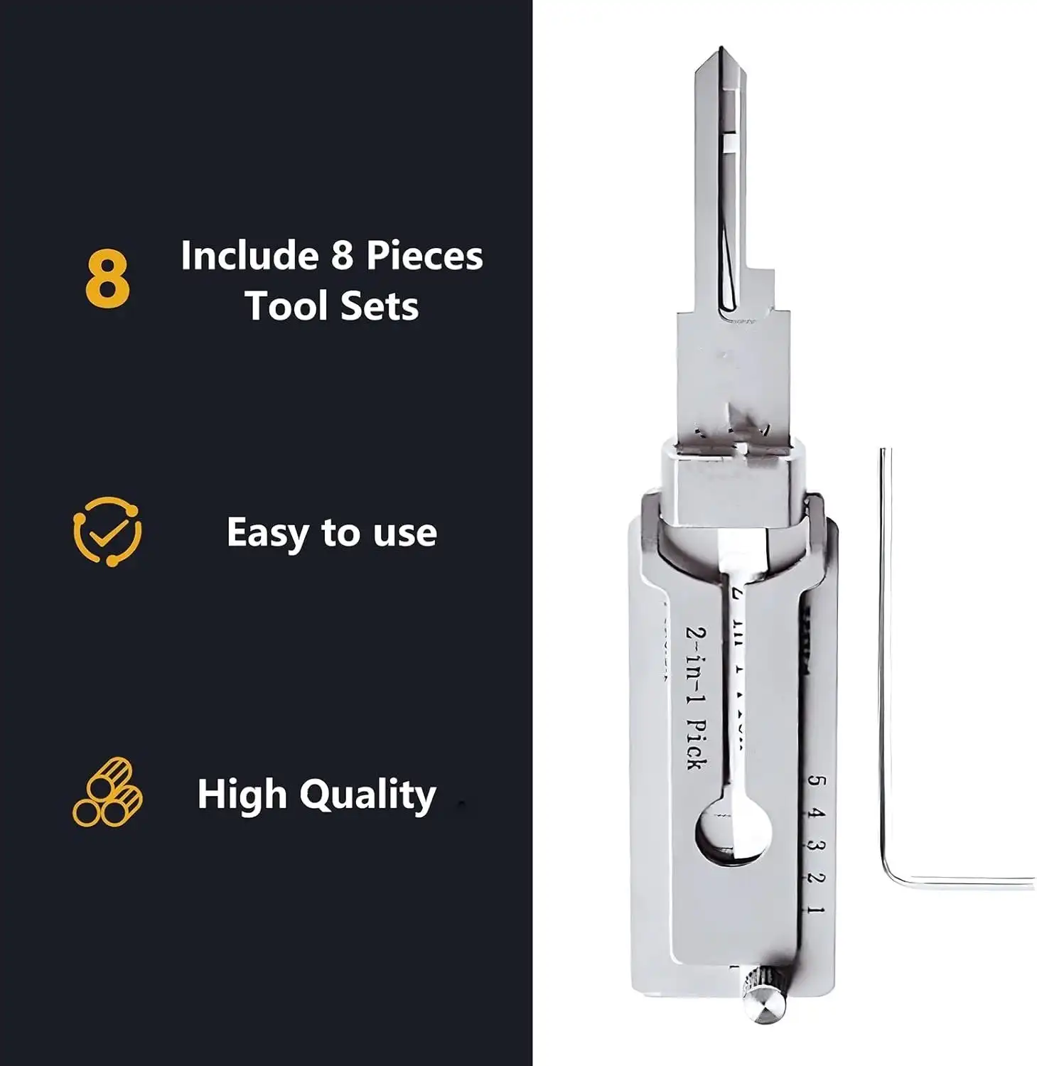 2-in-1 Sleutel Decoder SS001 Precisie Haak en Pick Set Lock Decoder Auto Onderhoud Hand Meetinstrument O-ring Pickup Reparatiesets