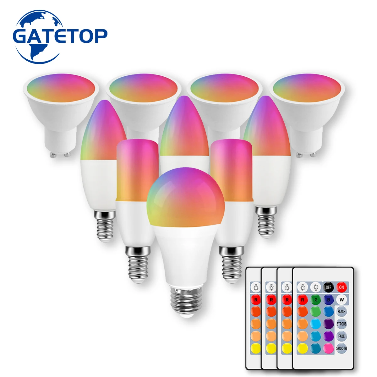 

1-10Pcs LED Bulb RGB AC100-240V Smart LED Lamp E27 Lampada Dimmable Magic Bulb Spotlight Colorful Bombillas Party Decor Lighting