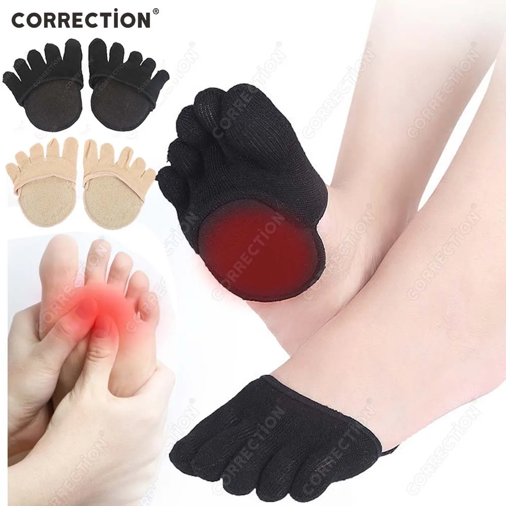 

CORRECTION Five Toes Forefoot Pads Metatarsal Pads Toe Separation Pad Support Soft Foot Pad Unisex Foot Care Pain Relief Insoles