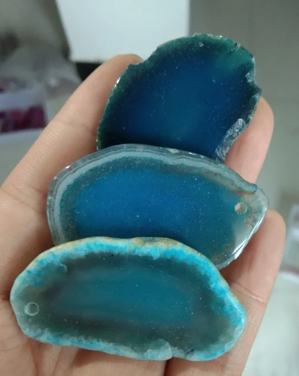 With Hole 1PC Irregular Natural Agates Slice