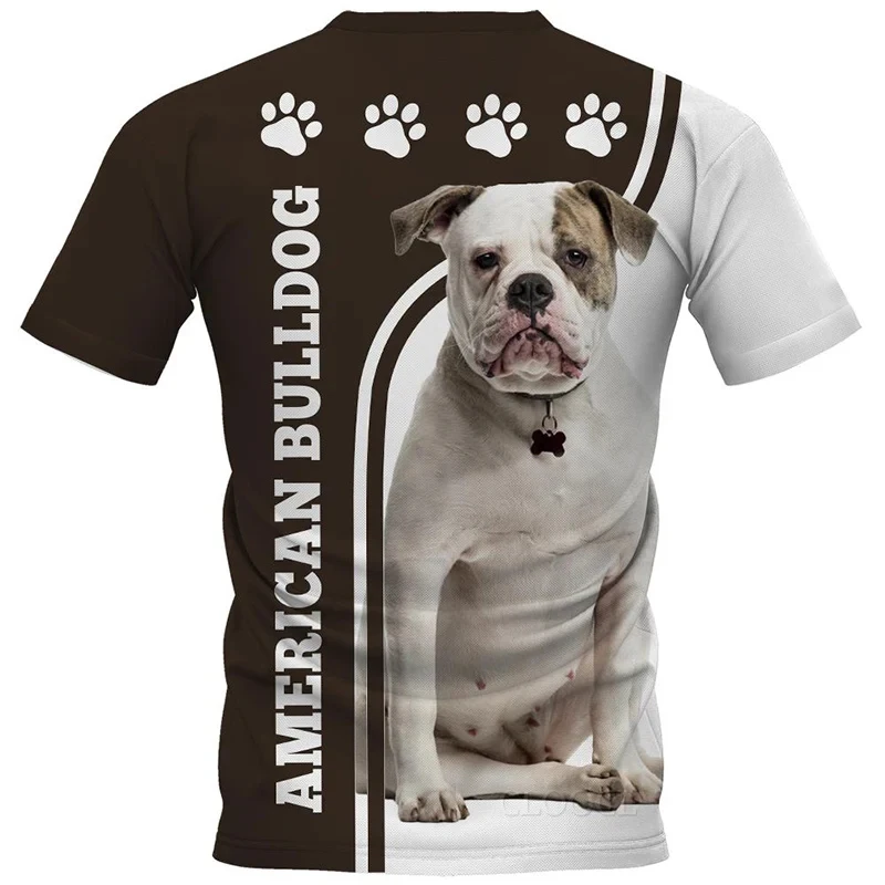 MSIEESO Men T Shirt American Bulldog Graphics Printed T Shirt Harajuku Summer Short Sleeve Casual Unisex Tops Drop Shipping