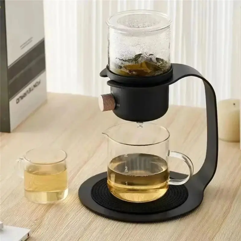 ABRW-Flower Tea Pot For Lazy Brewing Tea Pot With Drip Filter Ideal For Freshly Ground Coffee B