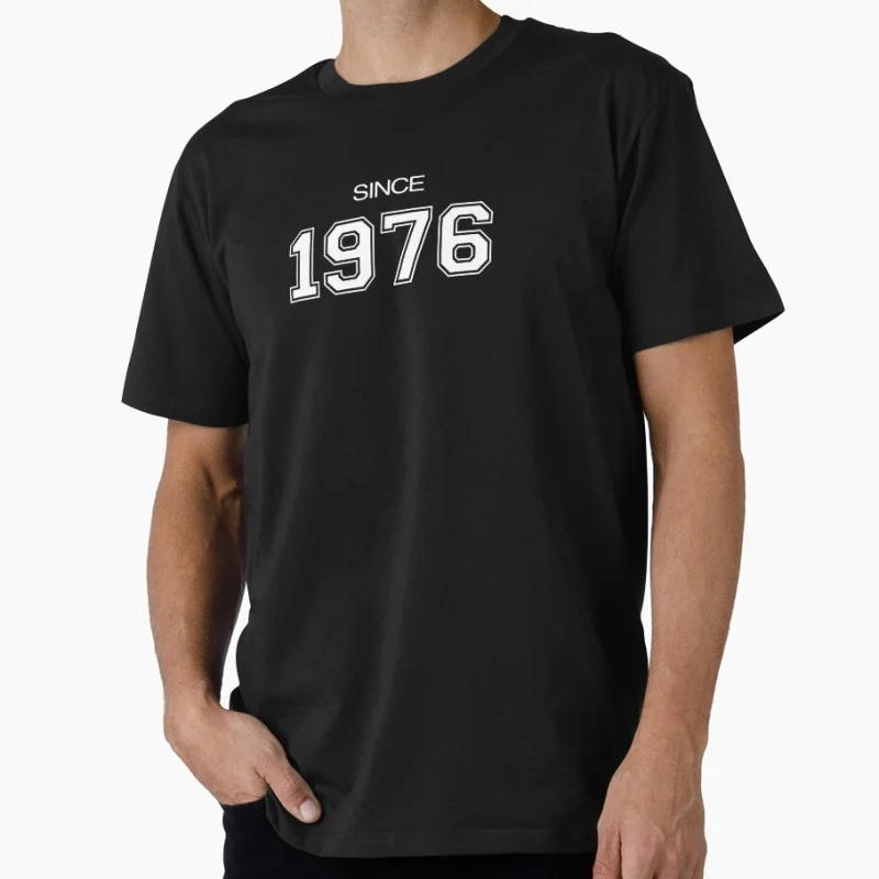 

70s Retro Born in 1976 vintage 50th birthday gift Gift T shirt Men's 100% cotton Short Sleeve Graphic clothes All size tee S-6XL