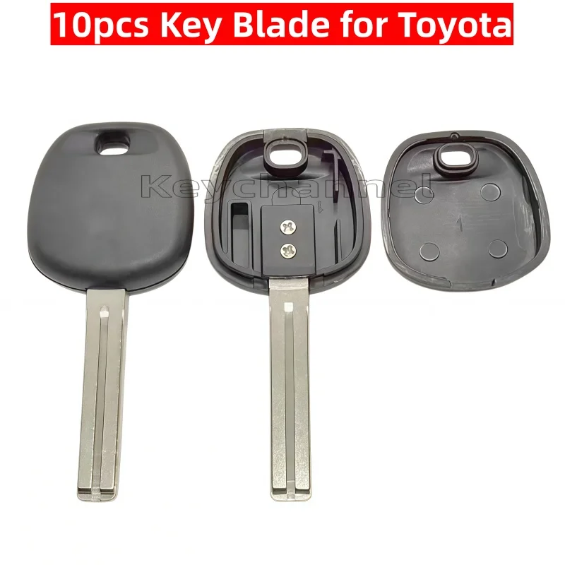 Keychannel 10pcs Non Transponder Key Shell Spare Chip Key Case With TOY48 Key Blade for Toyota Camry Corolla RAV4 Lexus ES LS GS