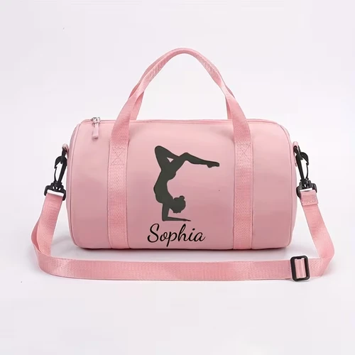 Imagen 2 del producto Bolso deportivo de gran capacidad, informal y versátil con estampado de bailarinas, con correas ajustables para el hombro, adecuado para actividades al aire libre y para el día a día.