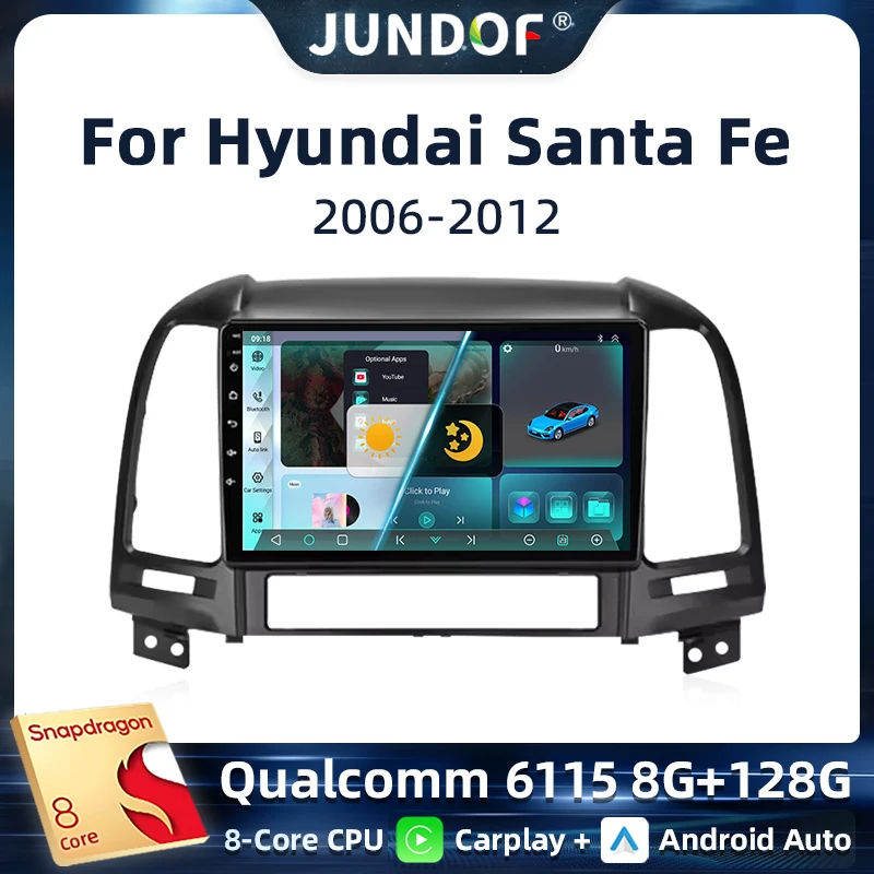 

Android 13 Carplay Auto Car Radio For Hyundai Santa Fe 2 2006 2007 2008 2009 2010 2011 2012 Multimedia Player Stereo DSP