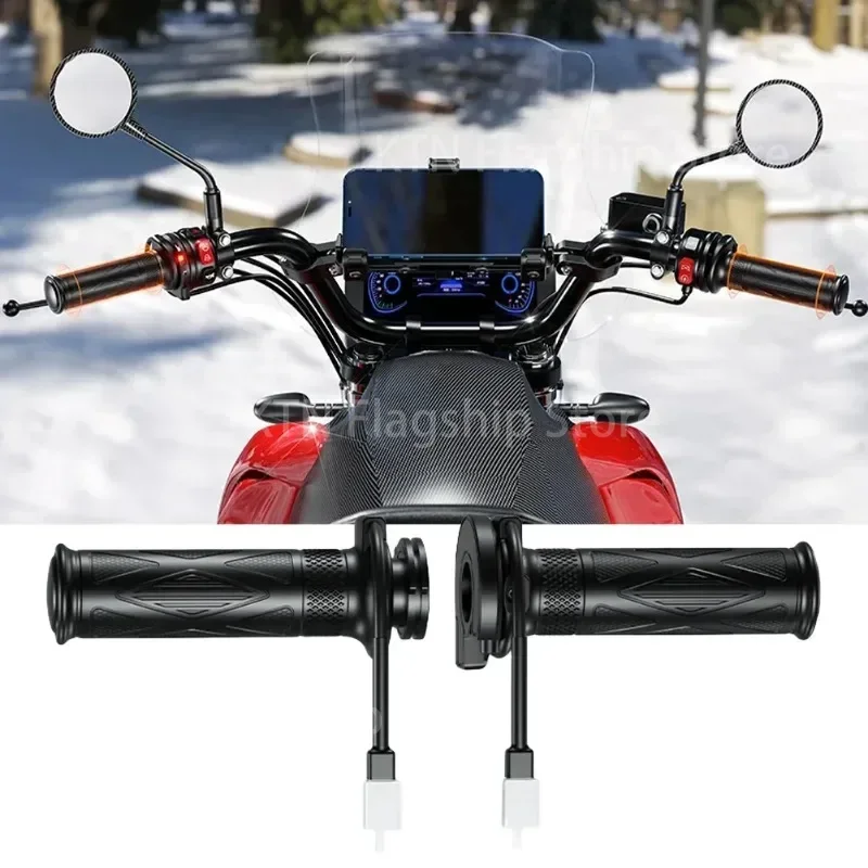 JUNHAN Motorcycle Hot Grip Motorbike ATV Electric Heated Grips 22mm 7/8