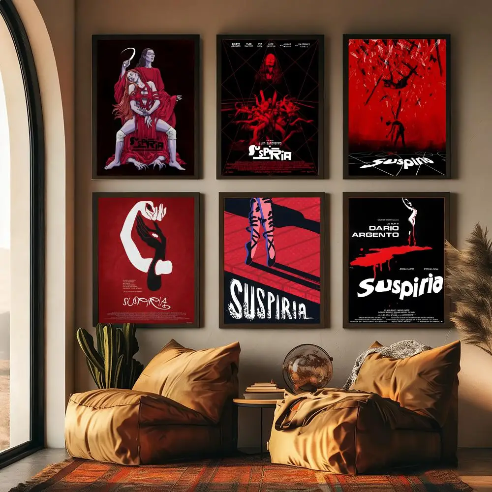 Horror Movie Suspiria Painting Calligraphy High-Quality Cotton Canvas Poster Wall Art for Living Room Modern Coffee House Decor
