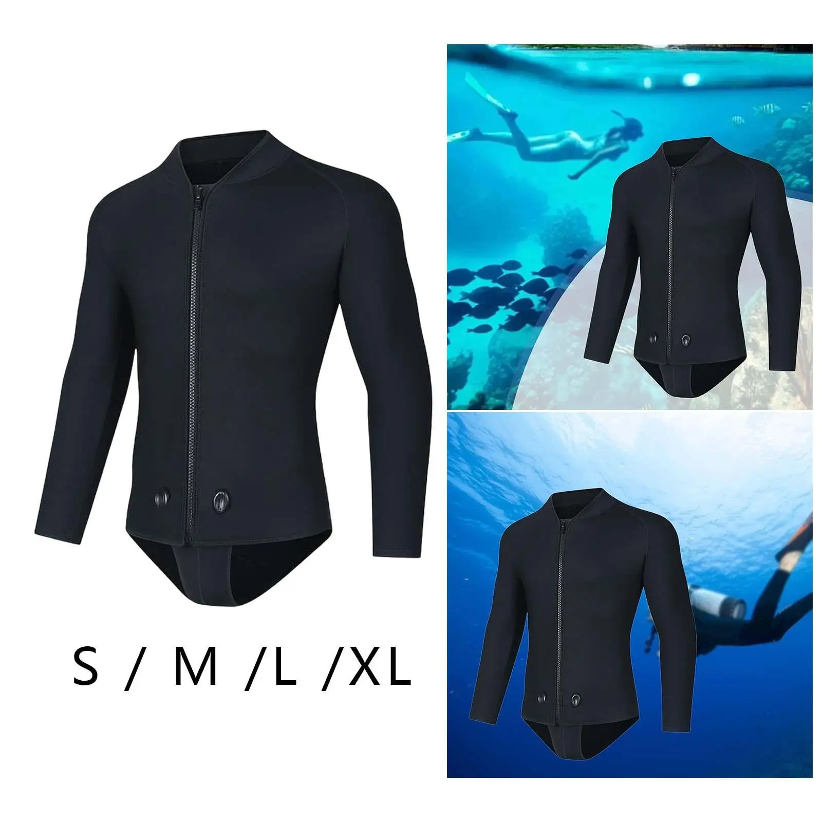 Traje de baño de manga larga para hombre, traje de baño para Freediving, kayak, bajo el agua