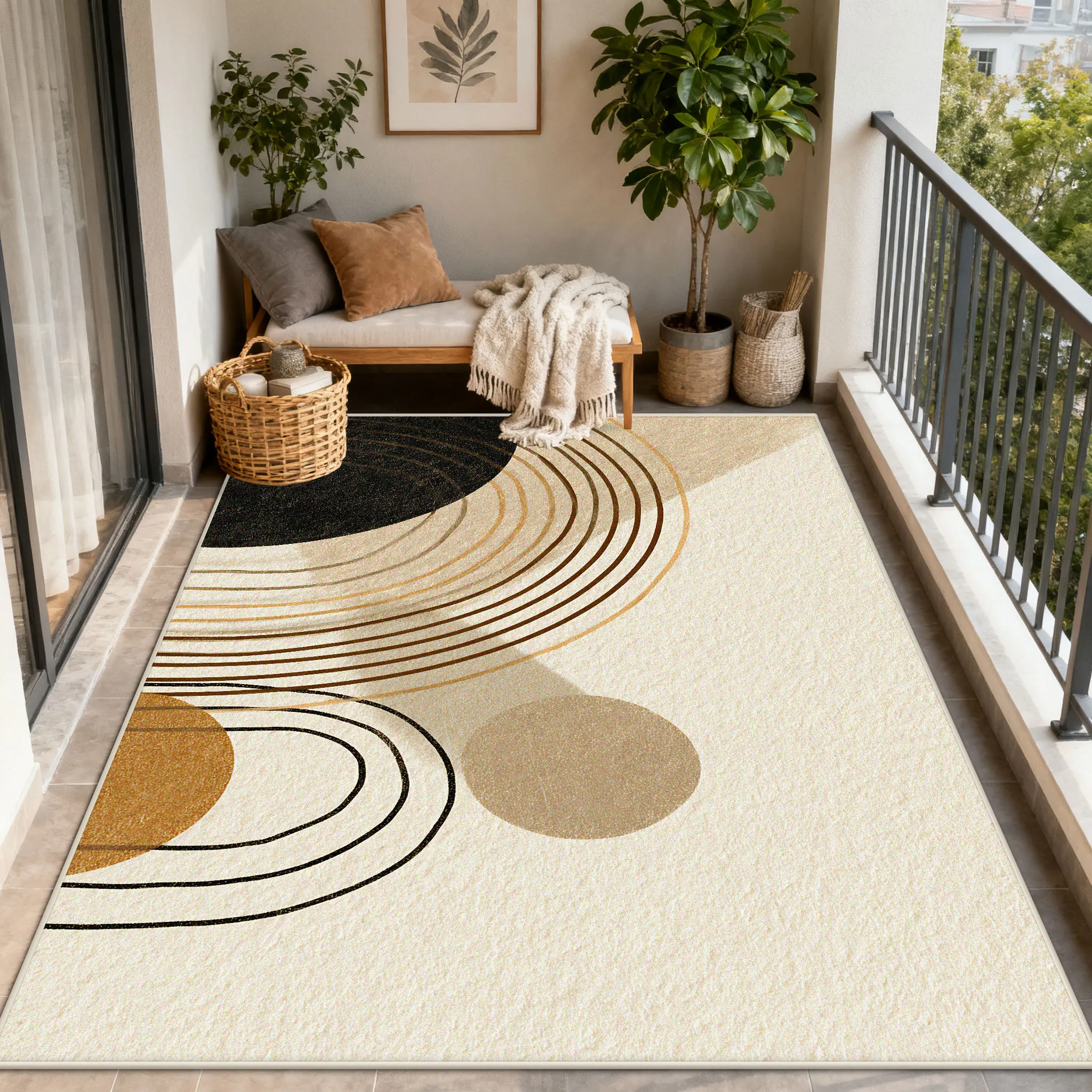 Nordic Abstract CARPET FOR LIVE ROOM Striped Home Decoration Balcony Outdoor Rugs Washable Antiskid Lounge Floor Mats Bedside