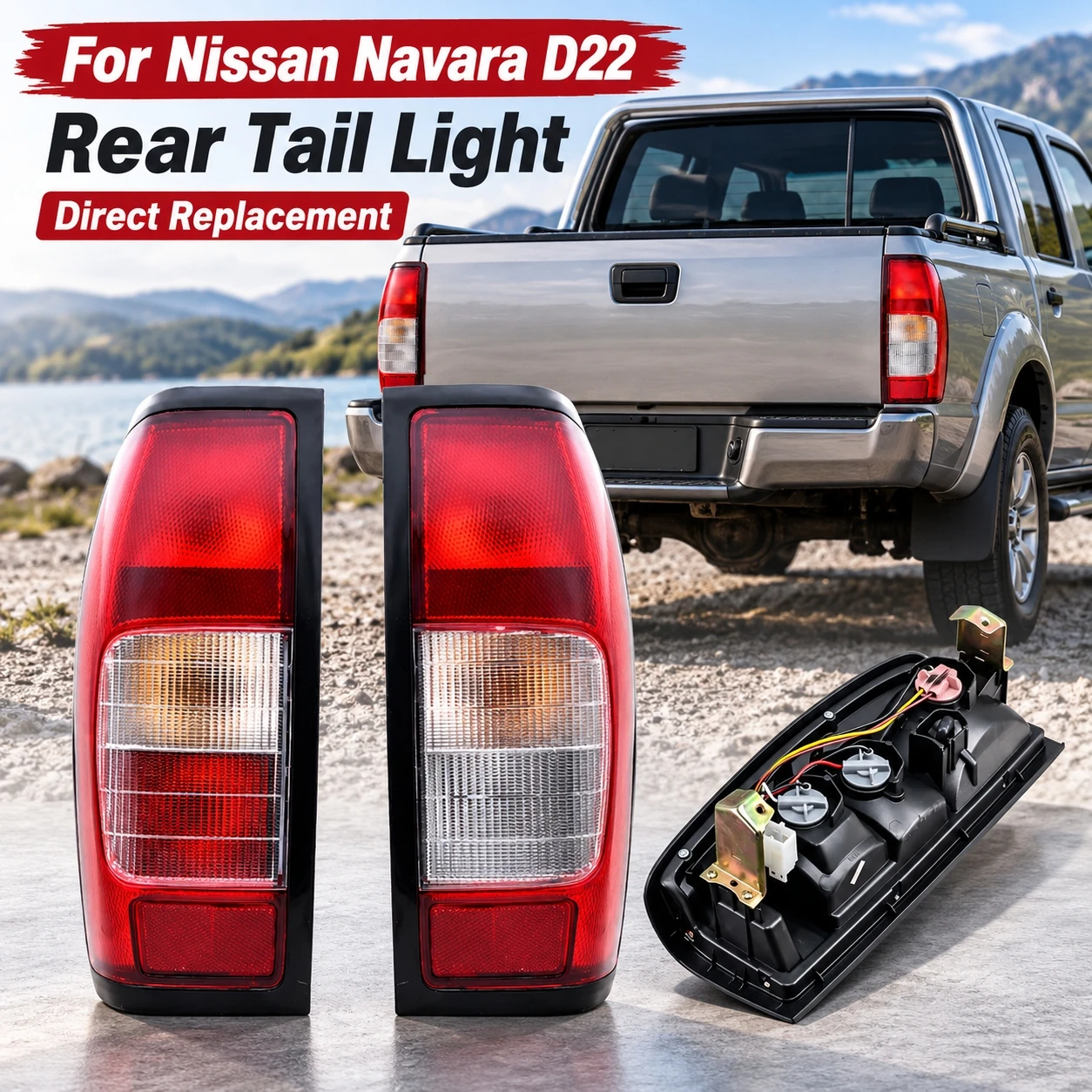 Pickup Rear Tail Light For Nissan Navara D22 Brake Reverse Turn Signal Lamp Replacement Lamp