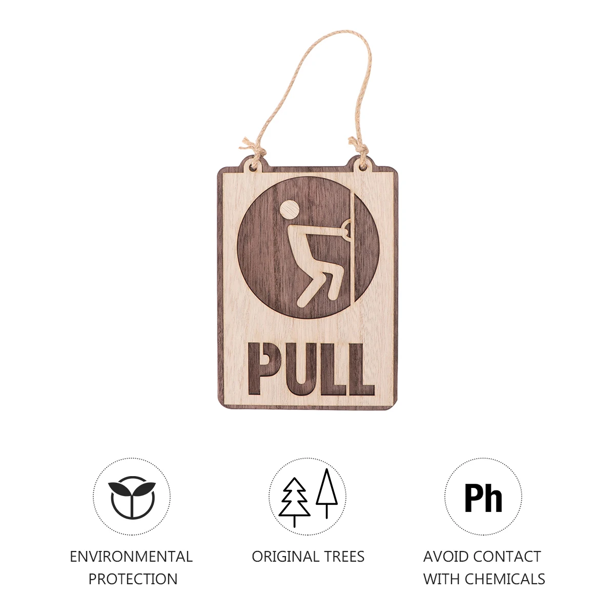 

Wooden Door Sign Push Pull Double Layer Board Restaurant Hotel Home Tea House Cafe Hanging Rope Design Easy