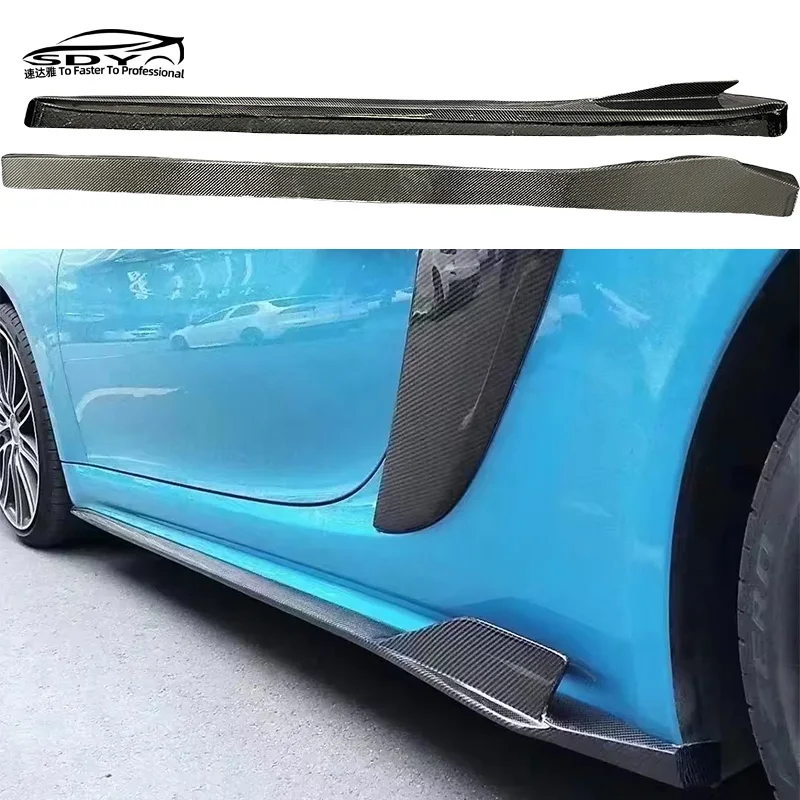 

718 Cayman Boxster Carbon Fiber Side Skirts 981 GTS Splitters Bumper for Cayman 718 Boxster