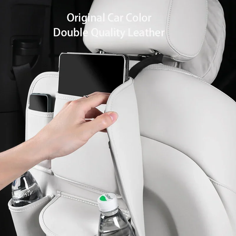 Car Seat Back Storage Bag Large Capacity PU Leather Car Backseat Organizer Storage Bag for Li Lixiang L6 L7 L8 L9 2022 2023 2024