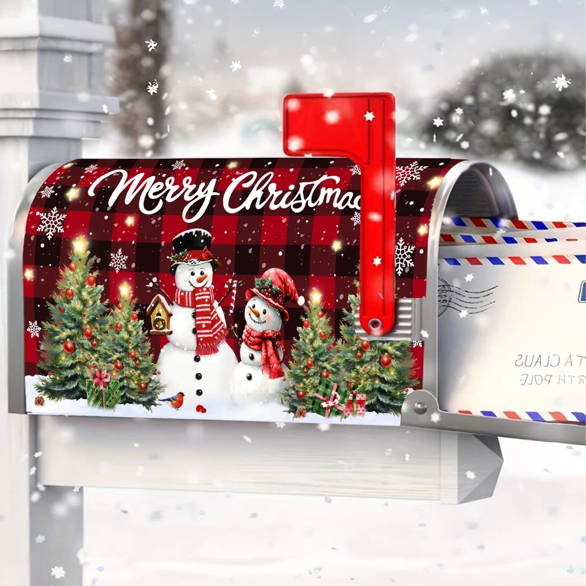 عيد الميلاد غطاء صندوق البريد عيد ميلاد سعيد الديكور 2025 عيد الميلاد سانتا كلوز الزخرفية البريد يلتف نافيداد ناتال السنة الجديدة 2026 هدية