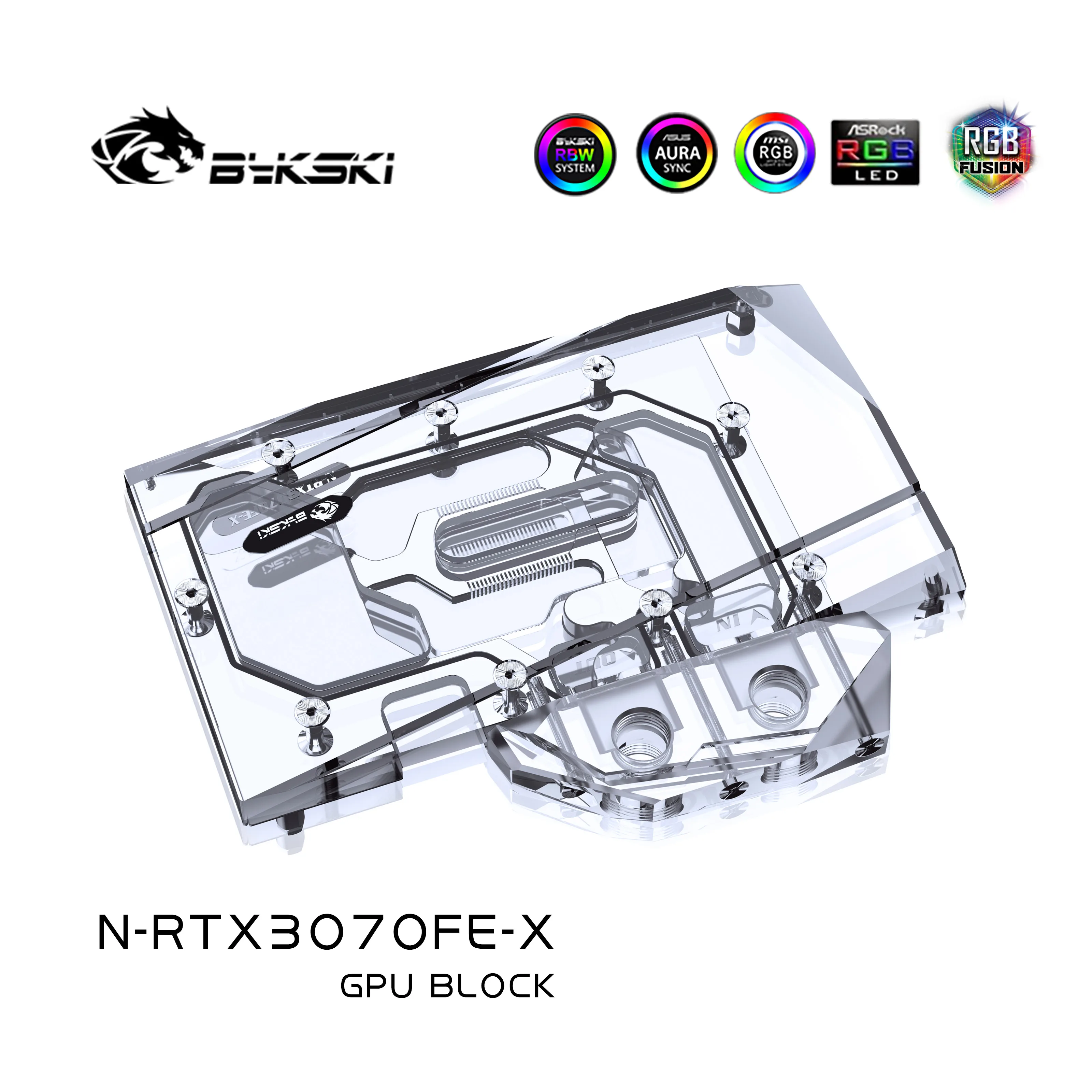 

Блок RGB водяного охлаждения графического процессора Bykski для Nivdia Reference RTX3070 N-RTX3070FE-X