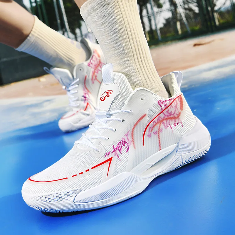 

Men's Basketball Shoes Field Training Gym Athletic Original Non-Slip Breathable Sneakers Women Student Sports Male Basket Shoes