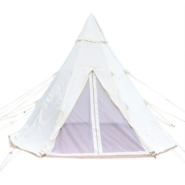 

Indian Themed Large Space Window Pyramid Tent Thickened Oxford Cotton Cloth PVC Aluminum Pole Multicolored Camping Pagoda Tents