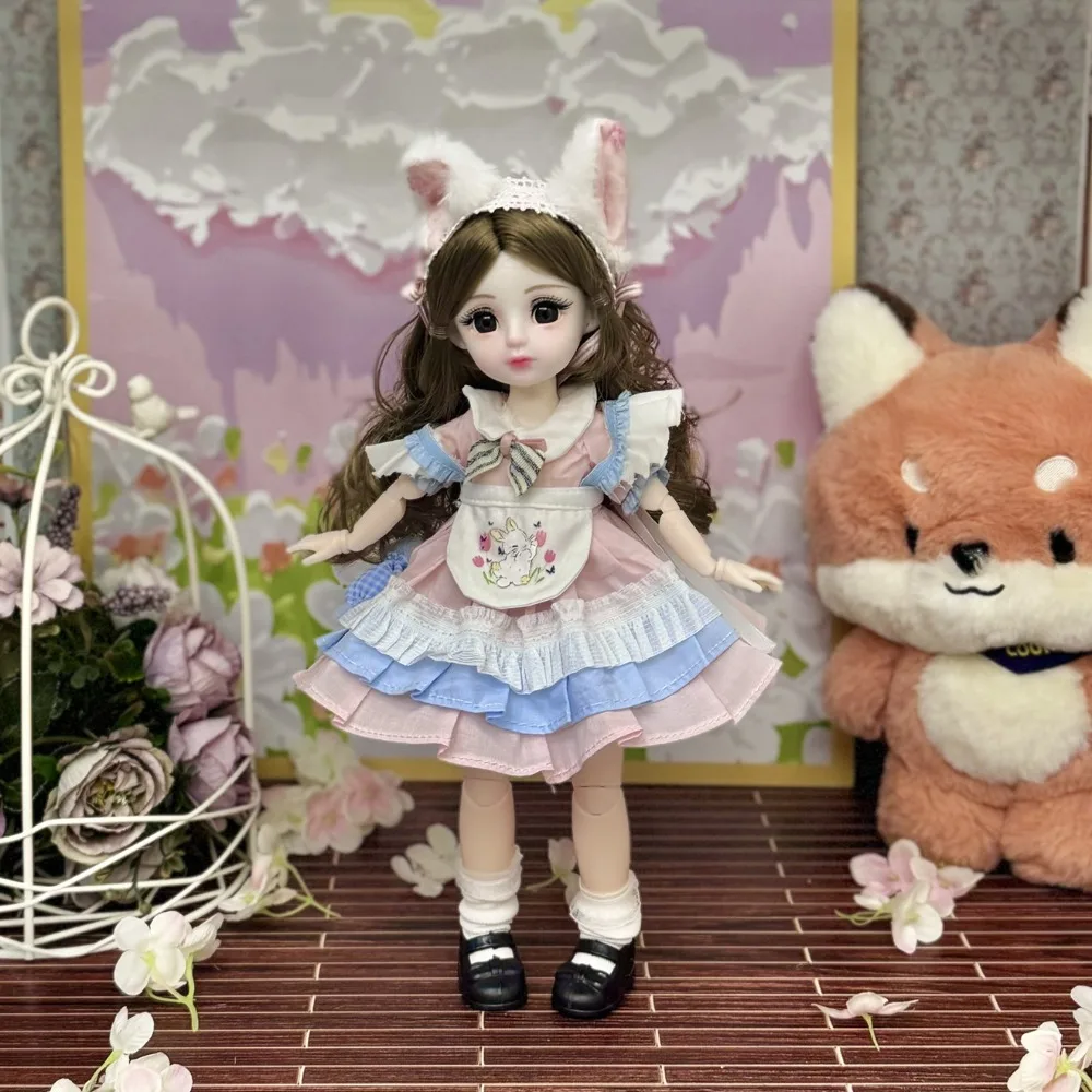 

1/6 SD 30cm Bjd with Clothes Long Hair with Wig Make Up Princess Dress Up BJD Ball Jointed Elegant Princess Makeup Ball Joint