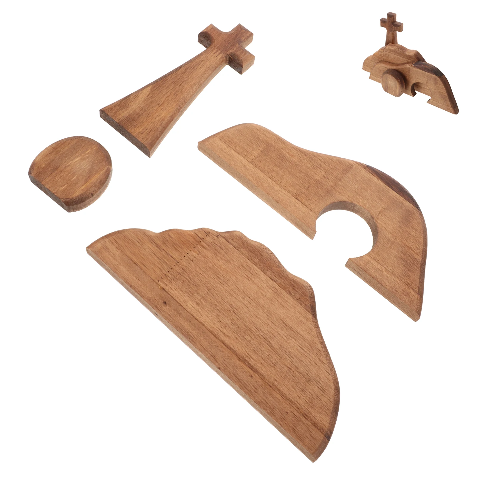 

Wooden Cross Ornaments Easter Scene Decor Desktop Home Office Vintage Religious Decorations Empty Tombs Craft Set