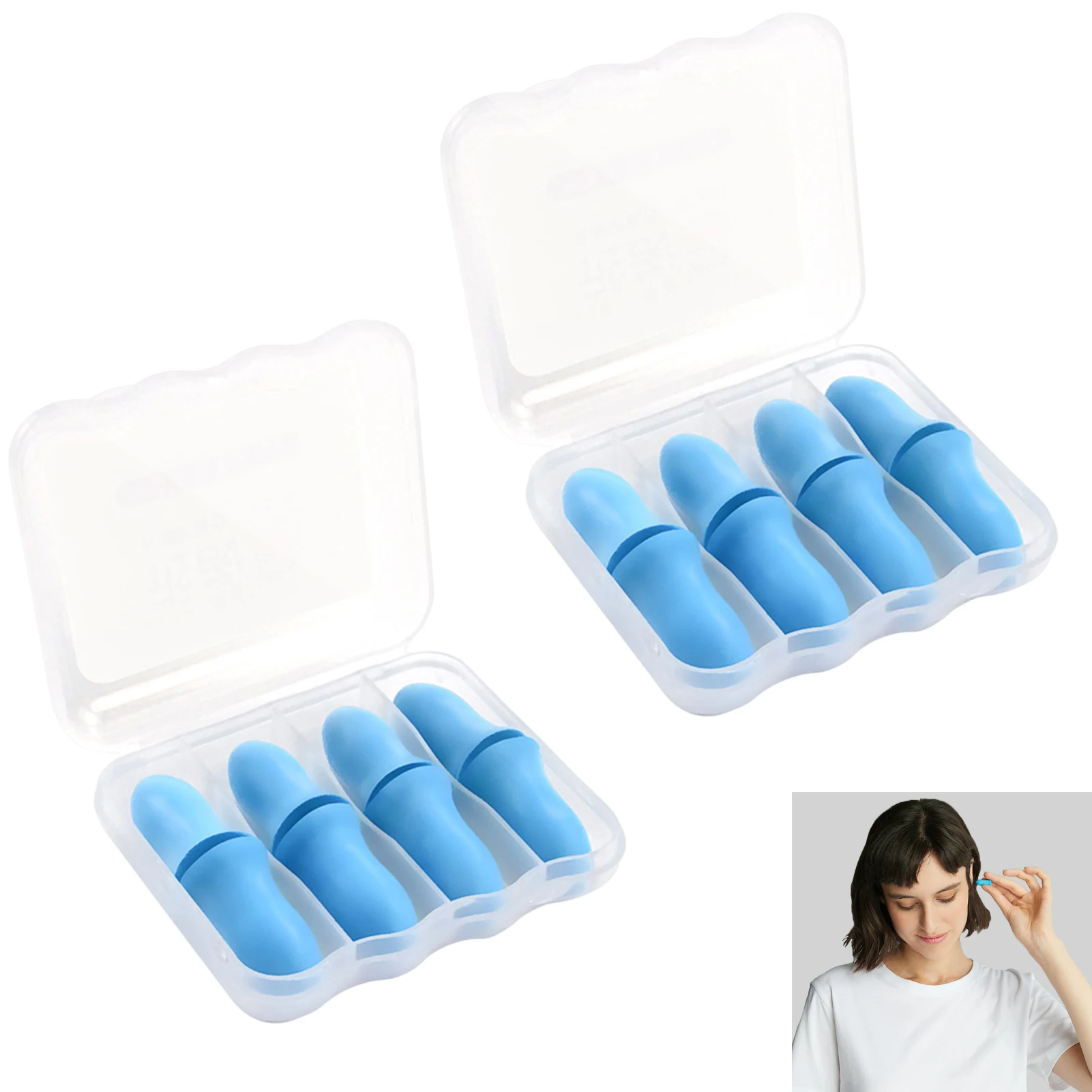 8pairs Daily Noise Cancelling For Sleep Soft Foam Travel Block Out Snoring Portable Washable Ear Plug Study 35dB SNR Reusable