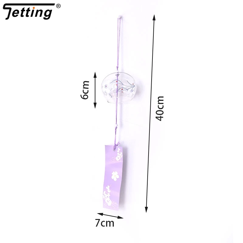 1Pcs Japanese Glass Wind Bell Handmade Wind Chime Garden Ornament Indoor Window Hanging Decor Sakura Furin Craft Pendant  풍경종