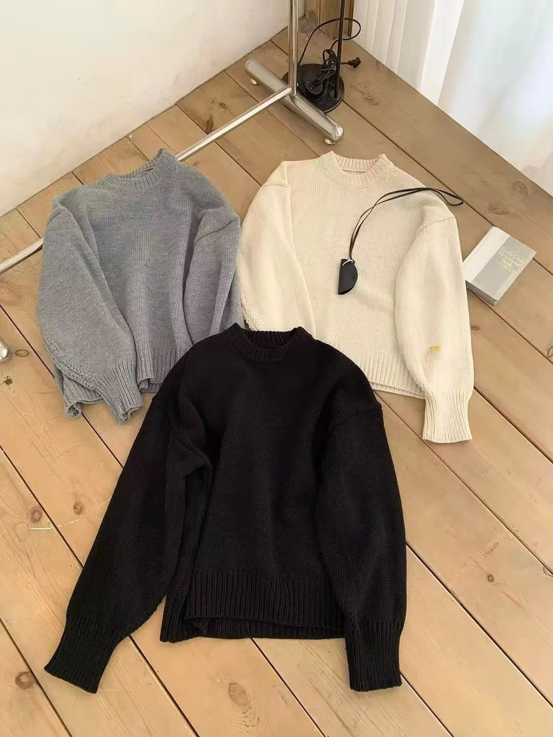 

Kendall Jenner Sle Thi Knit round Ne Sweater Women's Casual Loose Fit Super Soft Long Sve Warm Autumn Winter Top