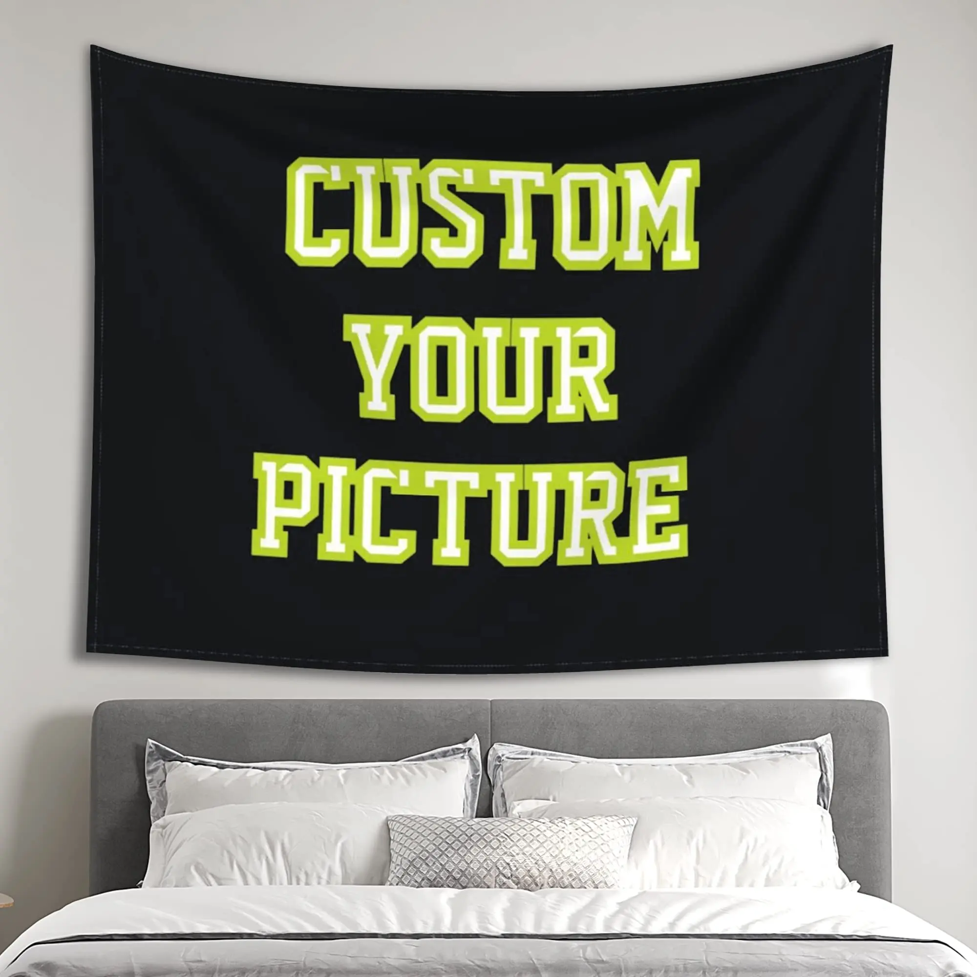 Custom Tapestry Upload Images Wall Hanging Personalized Your Favorite Picture Text Dorm Banner for Bedroom