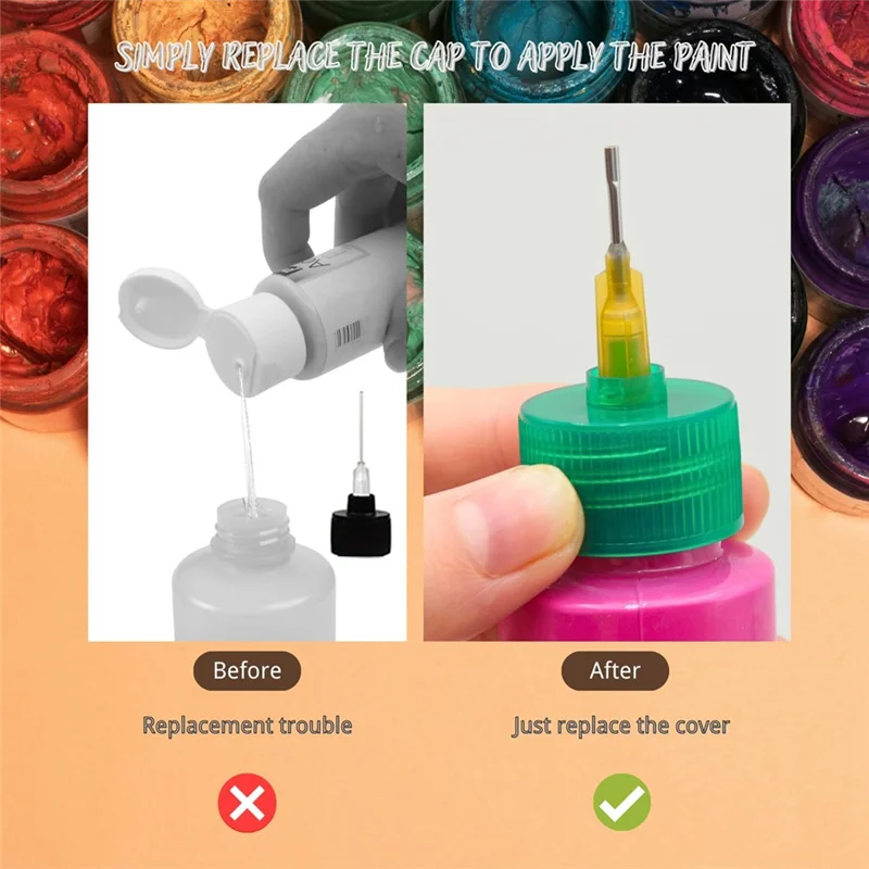 أغطية زجاجات أداة توزيع الدقة - أغطية زجاجات أداة توزيع أدوات توزيع زجاجات طلاء الأكريليك بطول 2 أونصة