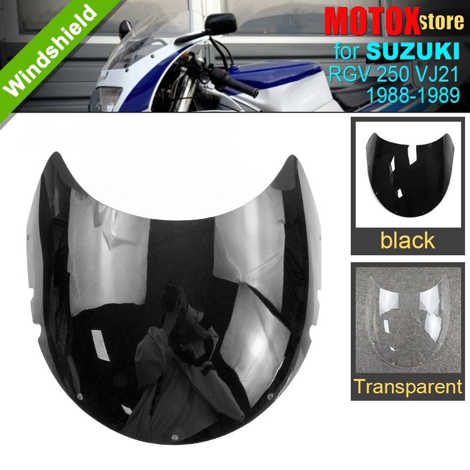 

Fit for RGV250 VJ21 1988 1989 Windshield Windscreen RGV 250 VJ 21 Wind Shield Screen Protector Front Glass Deflector