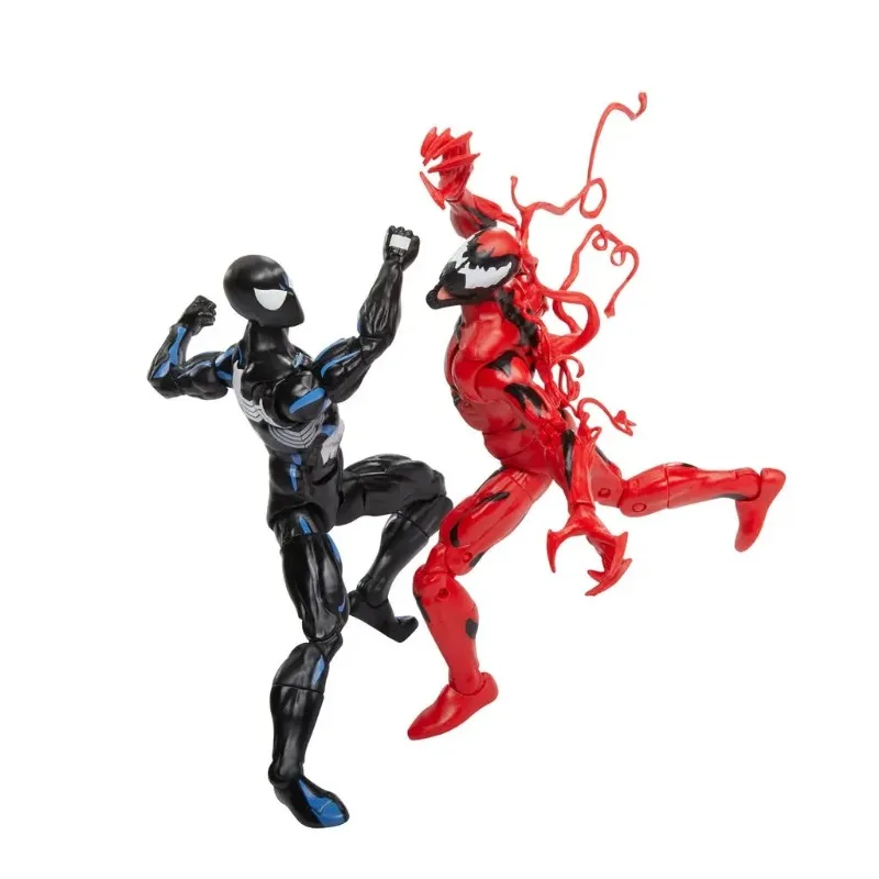 سلسلة Marvel Hasbro Legends Spider-Man & Carnage Ko Action Figure 2-Pack عبوة على الطراز العتيق مع 7 ملحقات هدية للأولاد