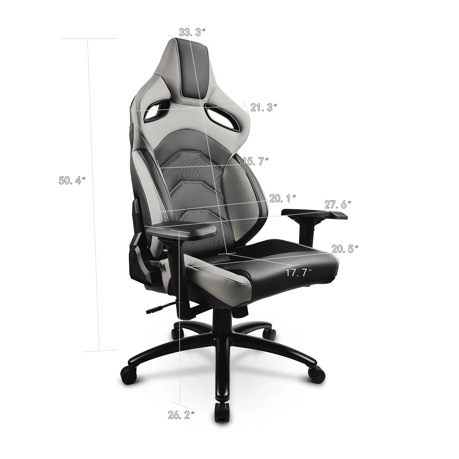 1PC Racing Seats Style Chairs Home Office Desk Gaming Chairs w/ Pad Black