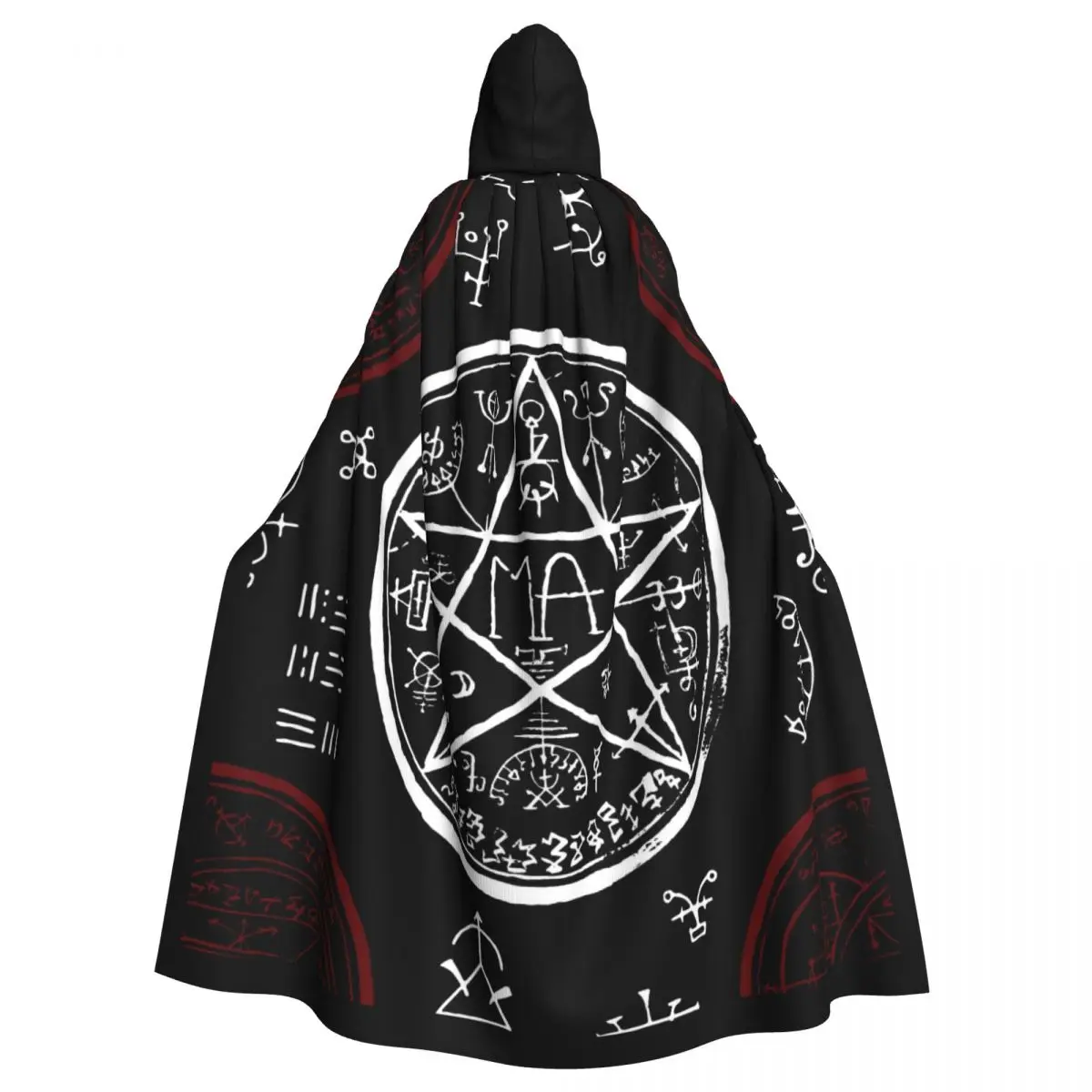 

Witch Cloak Pentagram And Mystic Symbols Halloween Cosplay Costume Unisex Adult Cloak Retro Ages Cape