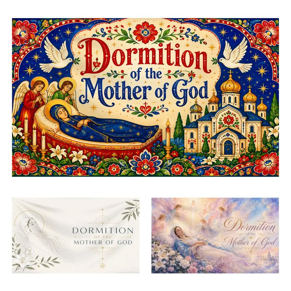 Dormition Of The Mother Of God Tapestry Decoration Art Banner Microfiber Background Bedroom Living Bar Garden Outdoor Festival